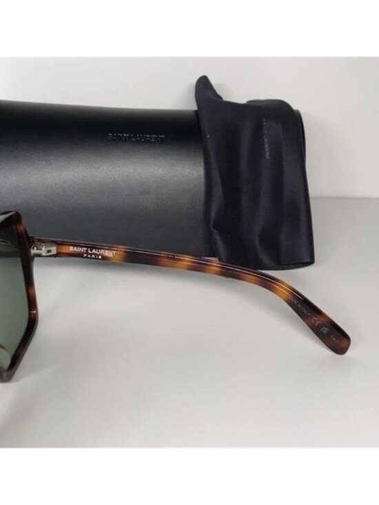 New Authentic Tortoise Square Sunglasses with Black Case SL 174 002